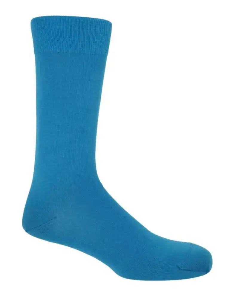 Buy Peper Harow Classic Plain Cotton Socks - Blue | Sockss at Woven Durham