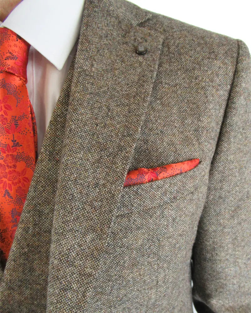 Torre Donegal Tweed Suit Jacket - Brown From Woven Durham