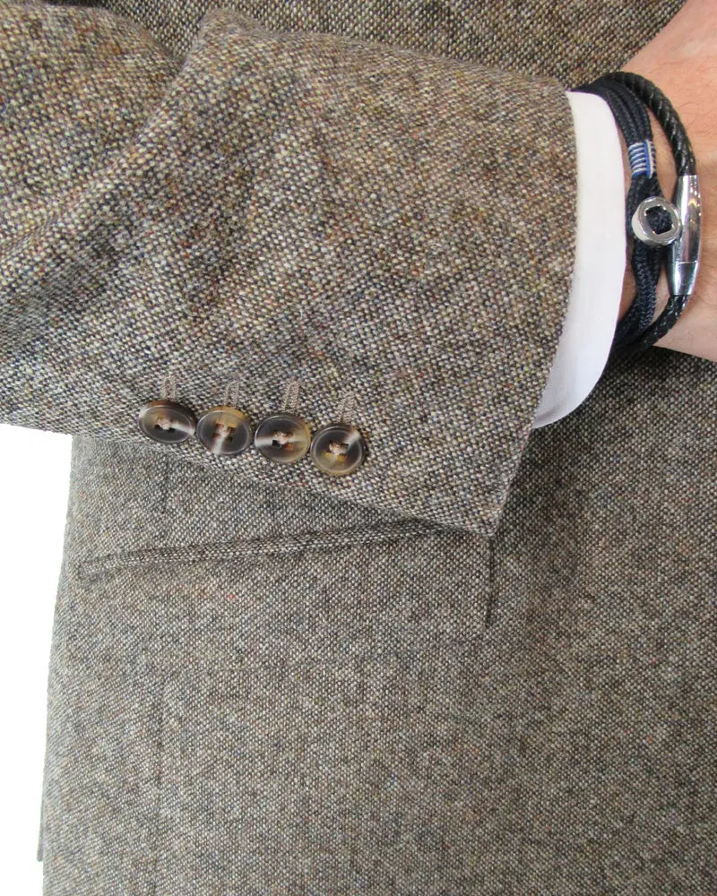 Torre Donegal Tweed Suit Jacket - Brown From Woven Durham
