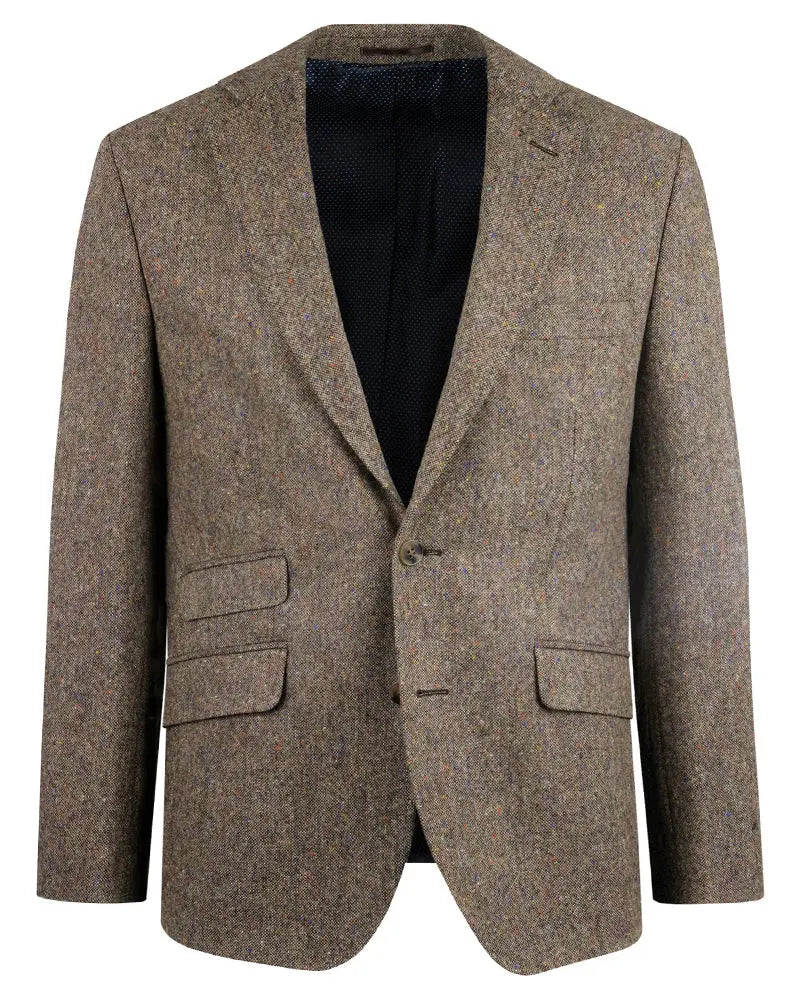 Torre Donegal Tweed Suit Jacket - Brown From Woven Durham