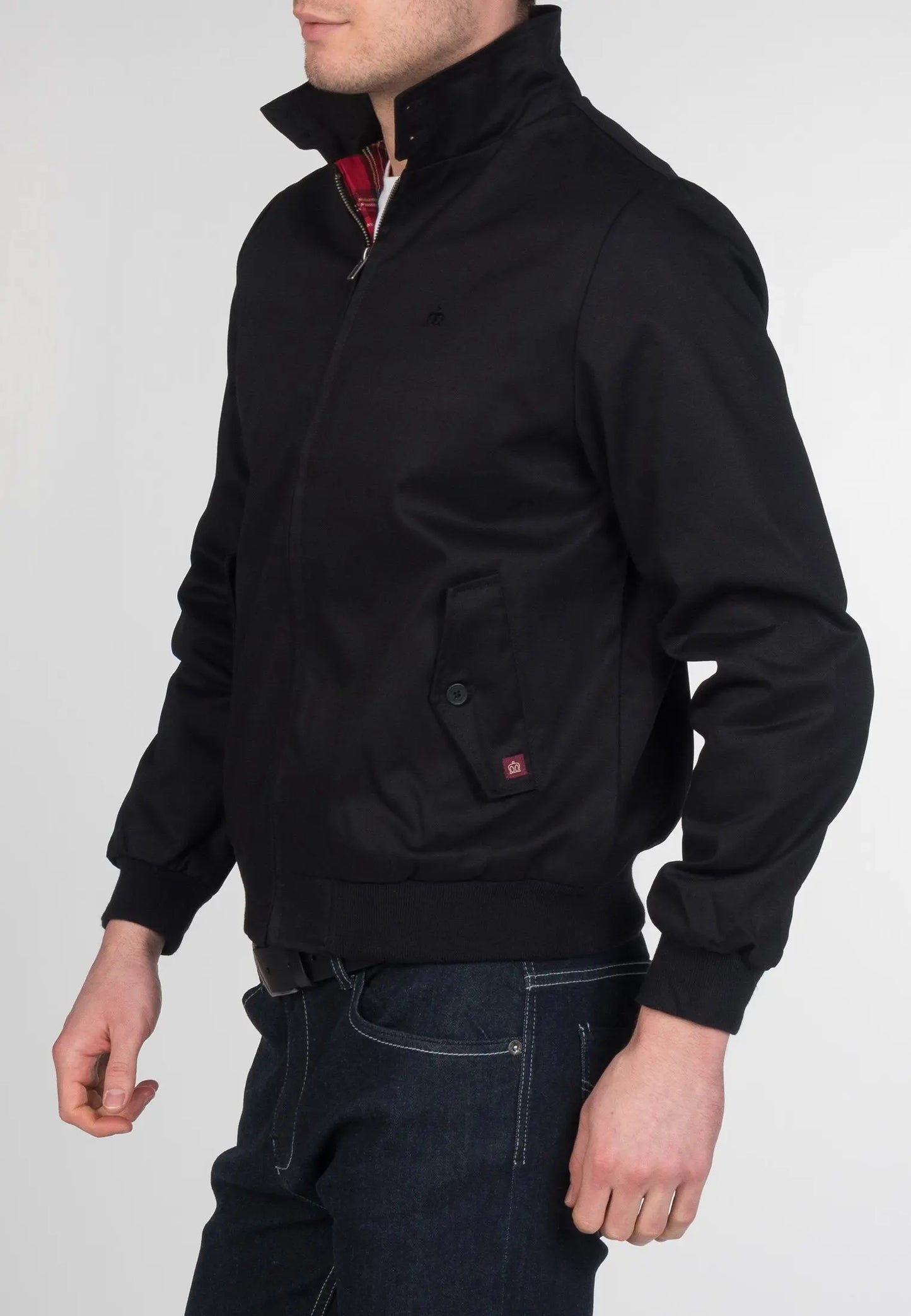 Merc London Harrington Cotton Jacket - Black From Woven Durham