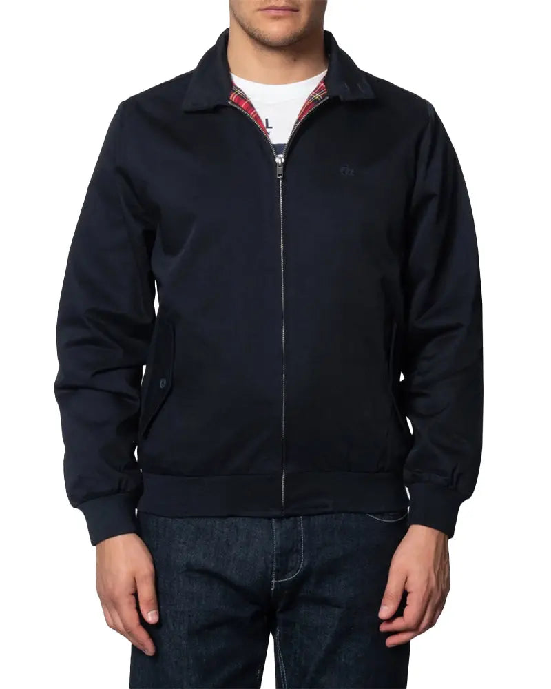 Merc London Harrington Cotton Jacket - Navy From Woven Durham