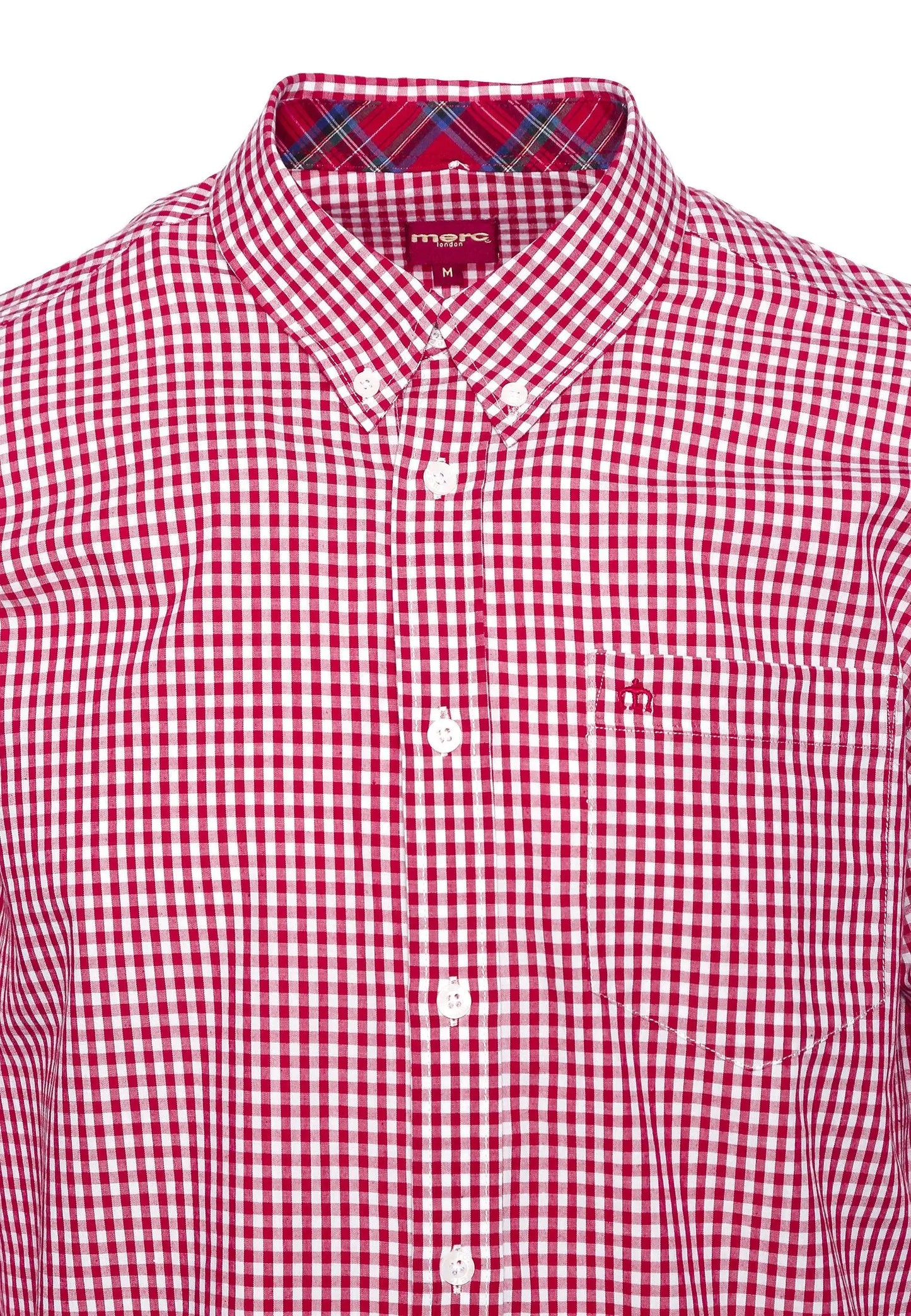 Merc London Japster Gingham Shirt - Red / White From Woven Durham