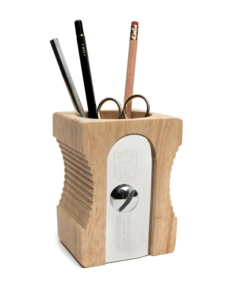 Light Wood Giant 'Pencil Sharpener' Desk Tidy Suck UK