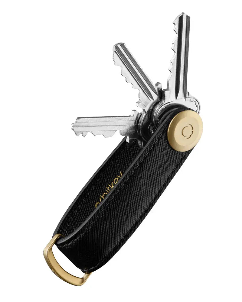 Buy Orbitkey Liquorice Black Saffiano Leather Key Organiser | Keyringss at Woven Durham