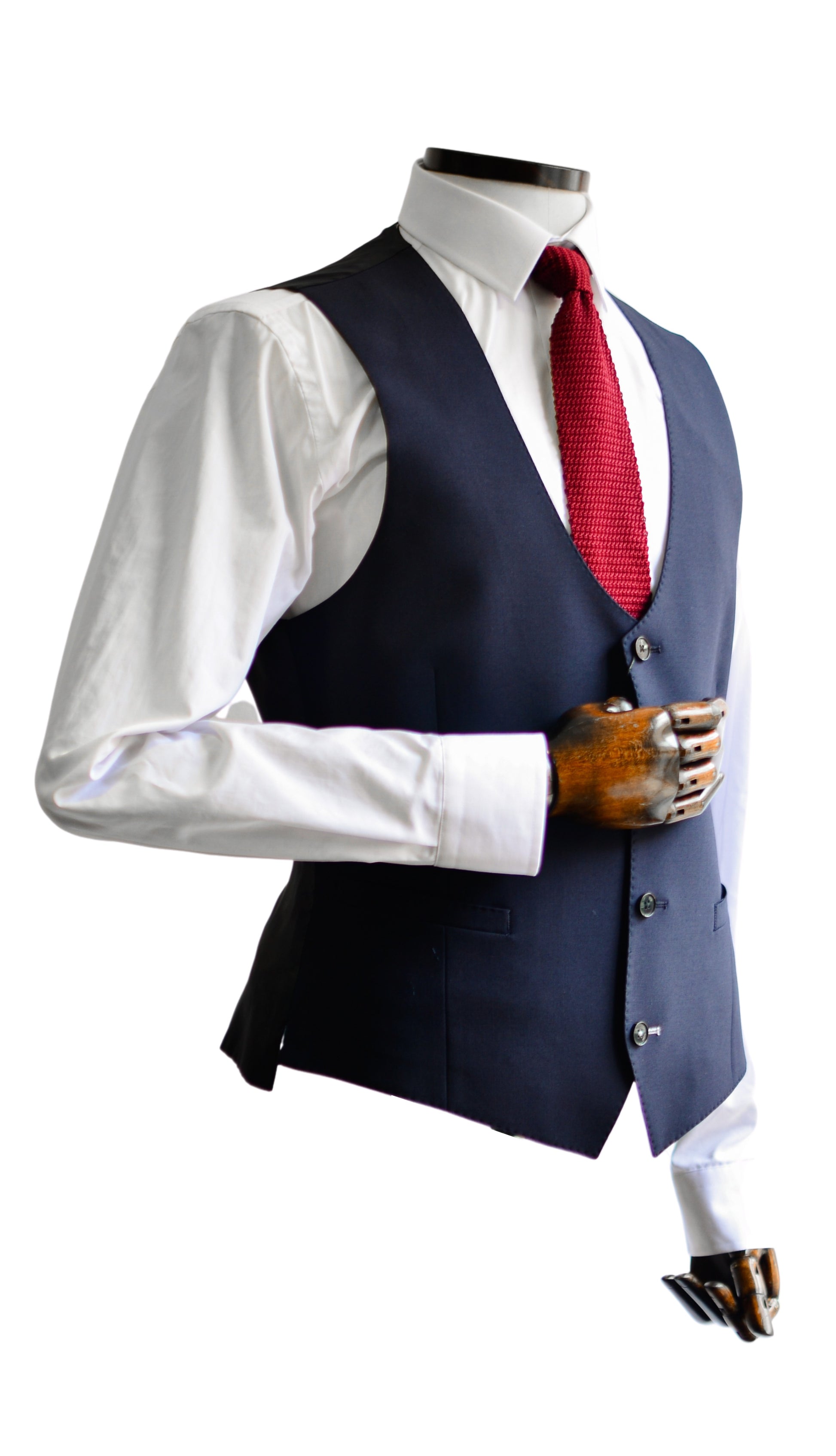 Remus Uomo Luca Suit Waistcoat - Navy From Woven Durham