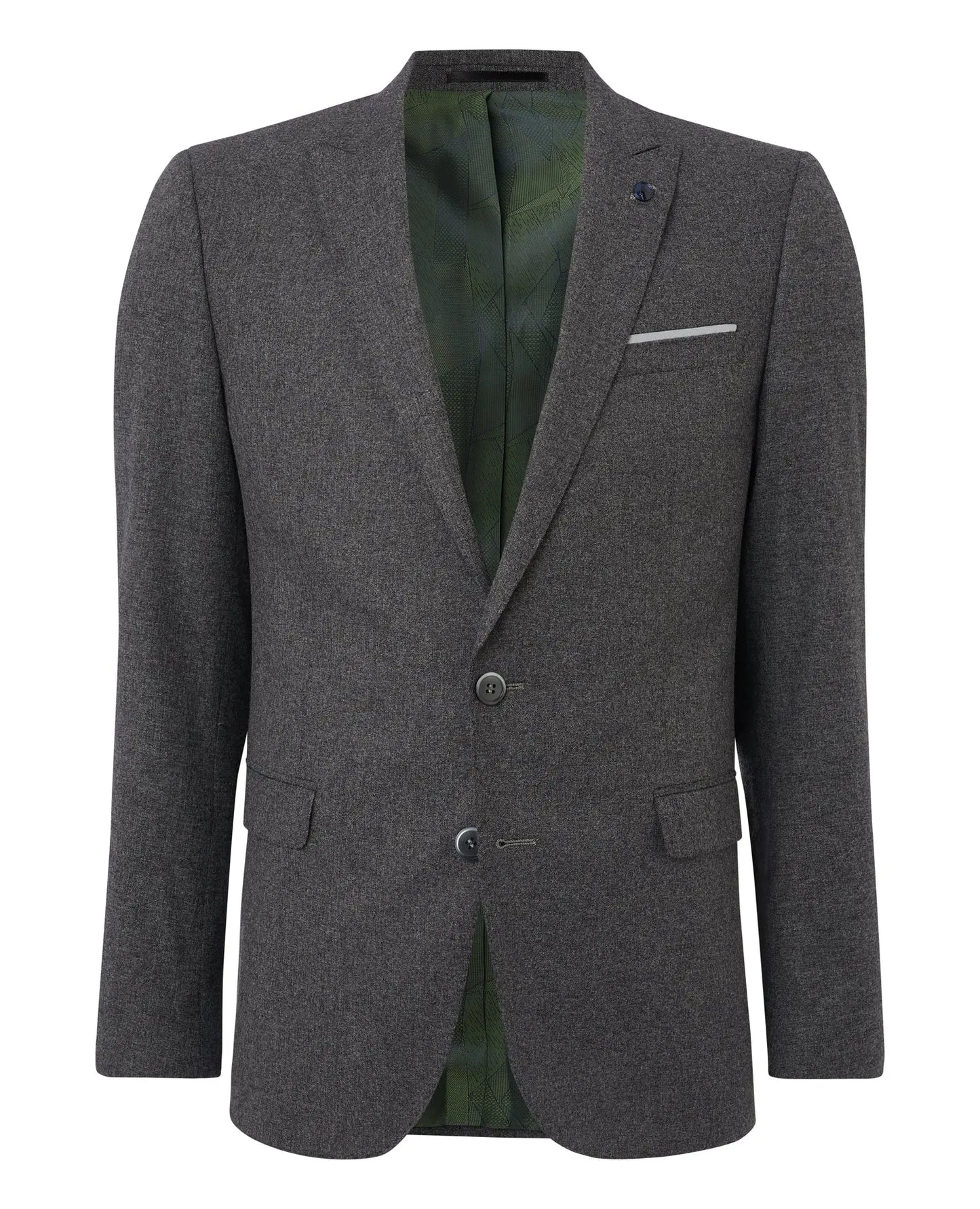 Remus Uomo Mario Charcoal Grey Textured Suit Jacket From Woven Durham
