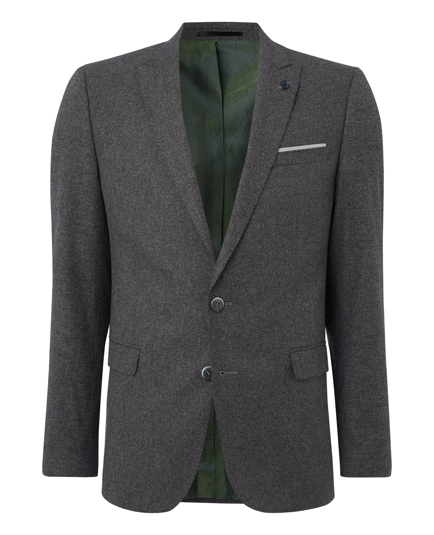Remus Uomo Mario Charcoal Grey Textured Suit Jacket From Woven Durham