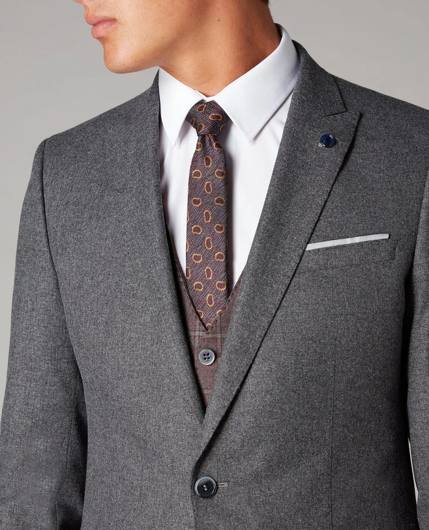 Remus Uomo Mario Charcoal Grey Textured Suit Jacket From Woven Durham