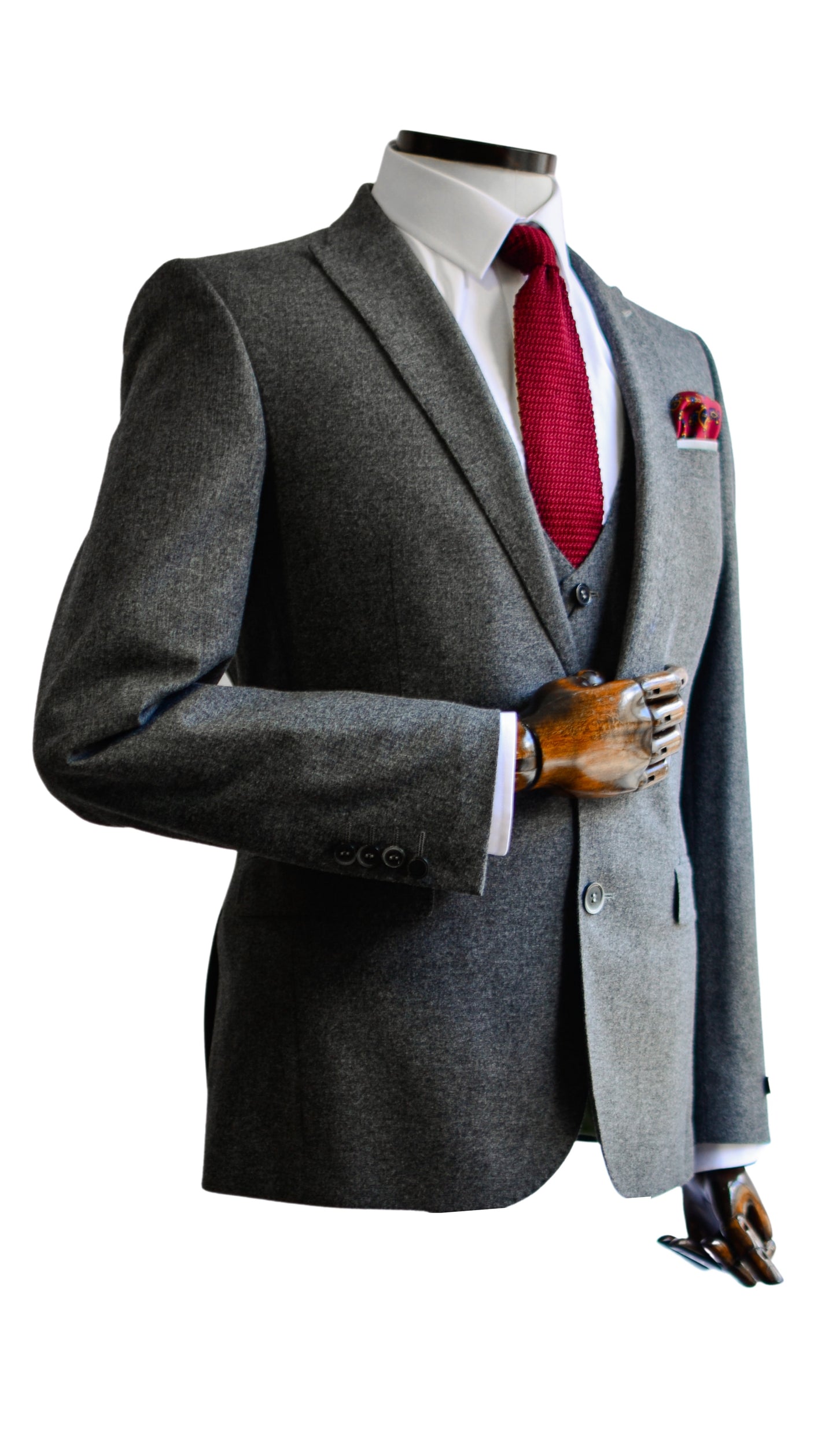 Remus Uomo Mario Charcoal Grey Textured Suit Jacket From Woven Durham