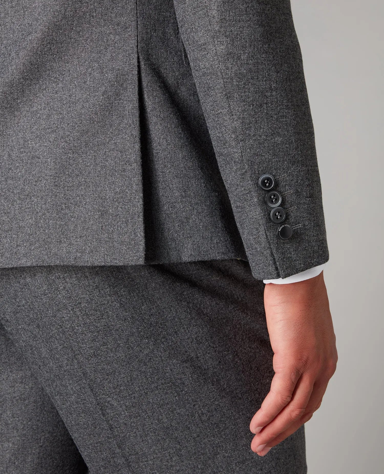 Remus Uomo Mario Charcoal Grey Textured Suit Jacket From Woven Durham