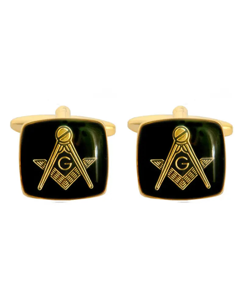 Masonic Cushion Cufflinks - Black & Gold Dalaco