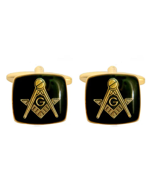 Masonic Cushion Cufflinks - Black & Gold Dalaco