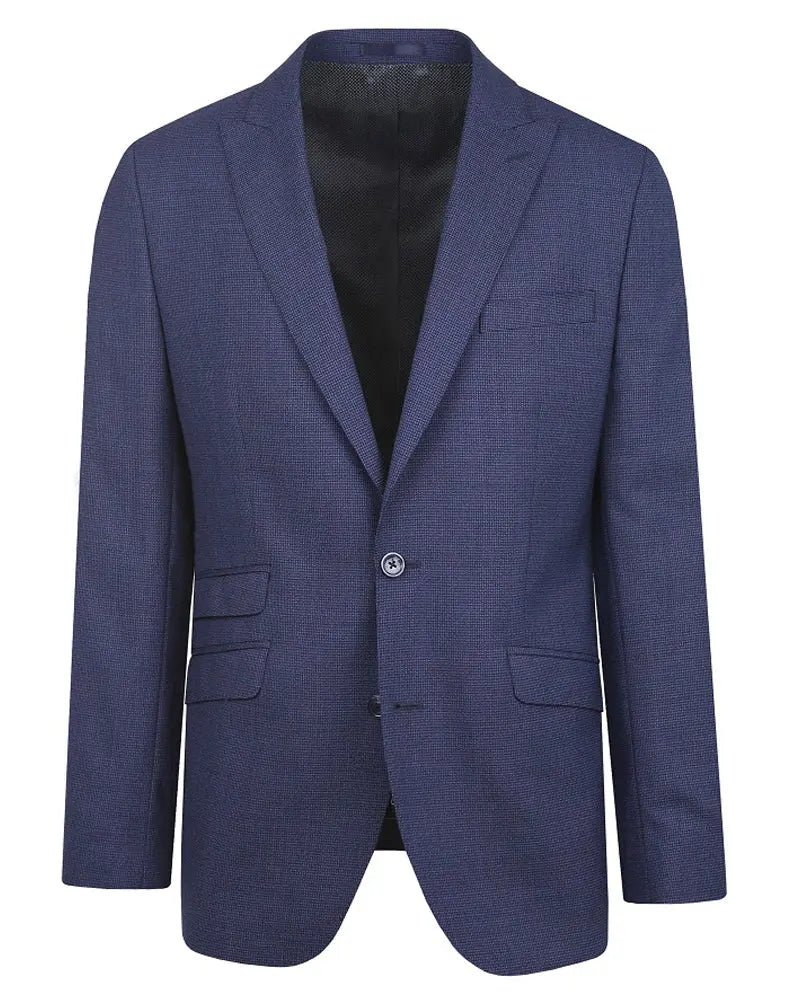 Torre Micro Houndstooth Suit Jacket - Blue / Black From Woven Durham