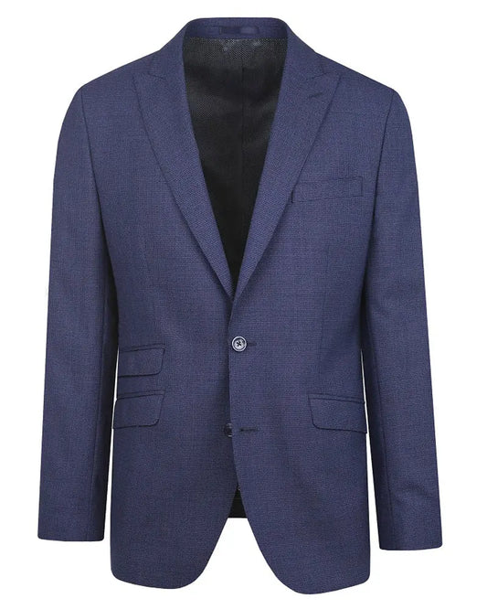 Torre Micro Houndstooth Suit Jacket - Blue / Black From Woven Durham