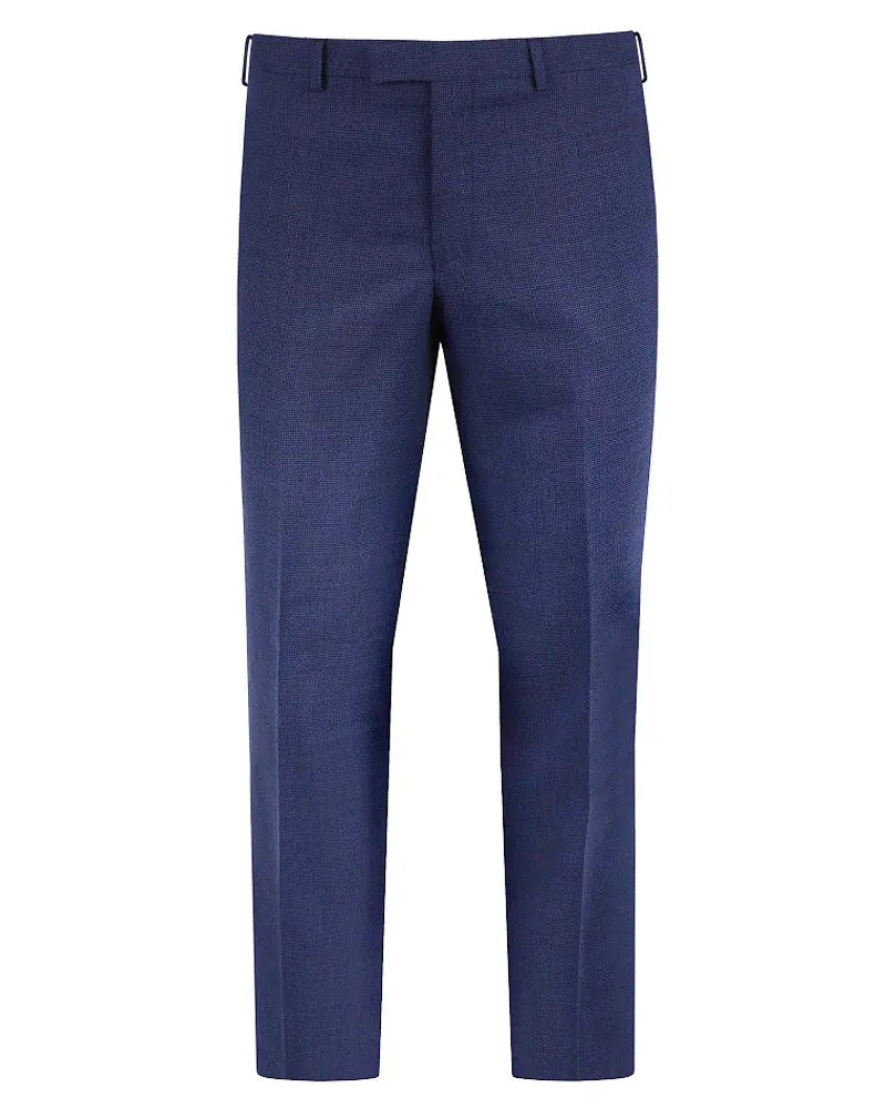 Torre Micro Houndstooth Suit Trousers - Blue / Black From Woven Durham