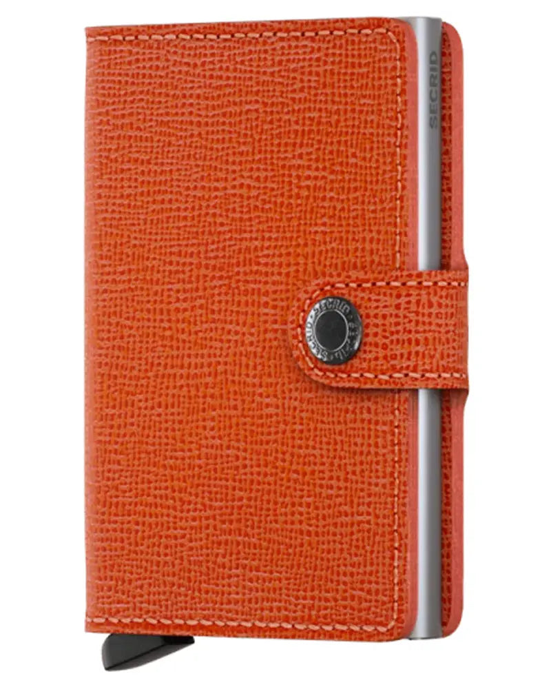 Mini Leather Wallet - Crisple Orange / Silver Secrid