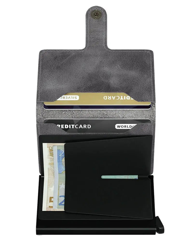 Mini Leather Wallet - Vintage Grey Secrid