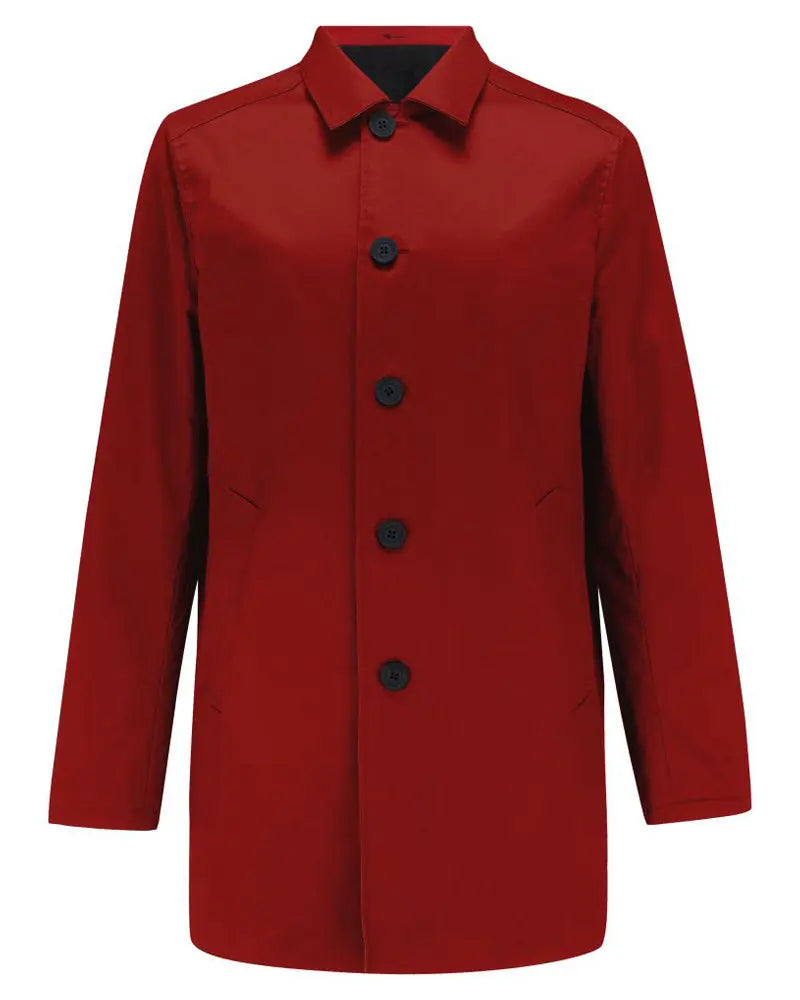 Guards London Montague Reversible Mac - Red / Black From Woven Durham