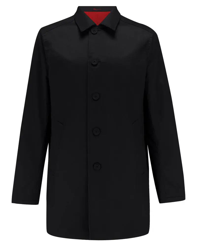 Guards London Montague Reversible Mac - Red / Black From Woven Durham