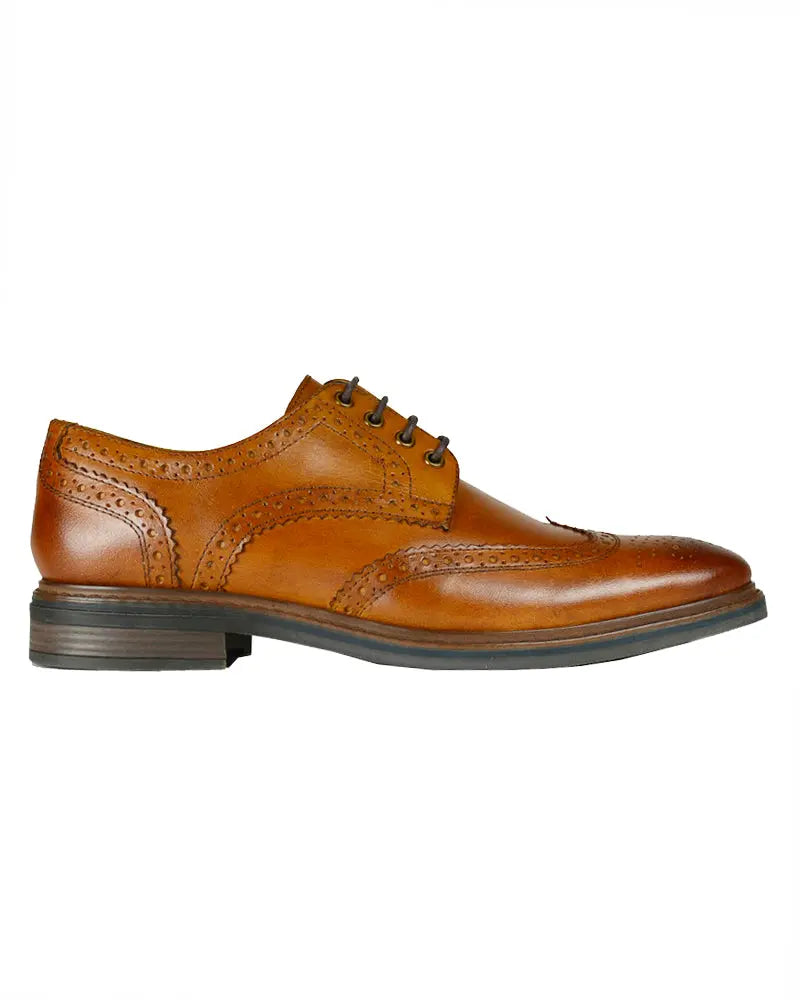 Buy Front Morrison Leather Derby Brogues - Tan | Oxford Shoess at Woven Durham