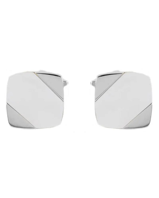 Mother of Pearl Square Cufflinks - Silver Dalaco