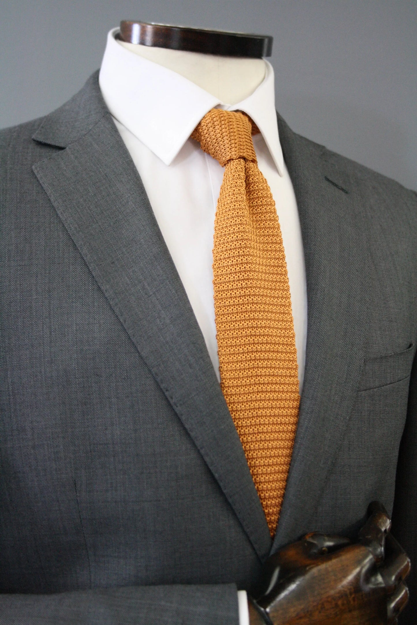 Knightsbridge Neckwear Mustard Knitted Silk Tie From Woven Durham