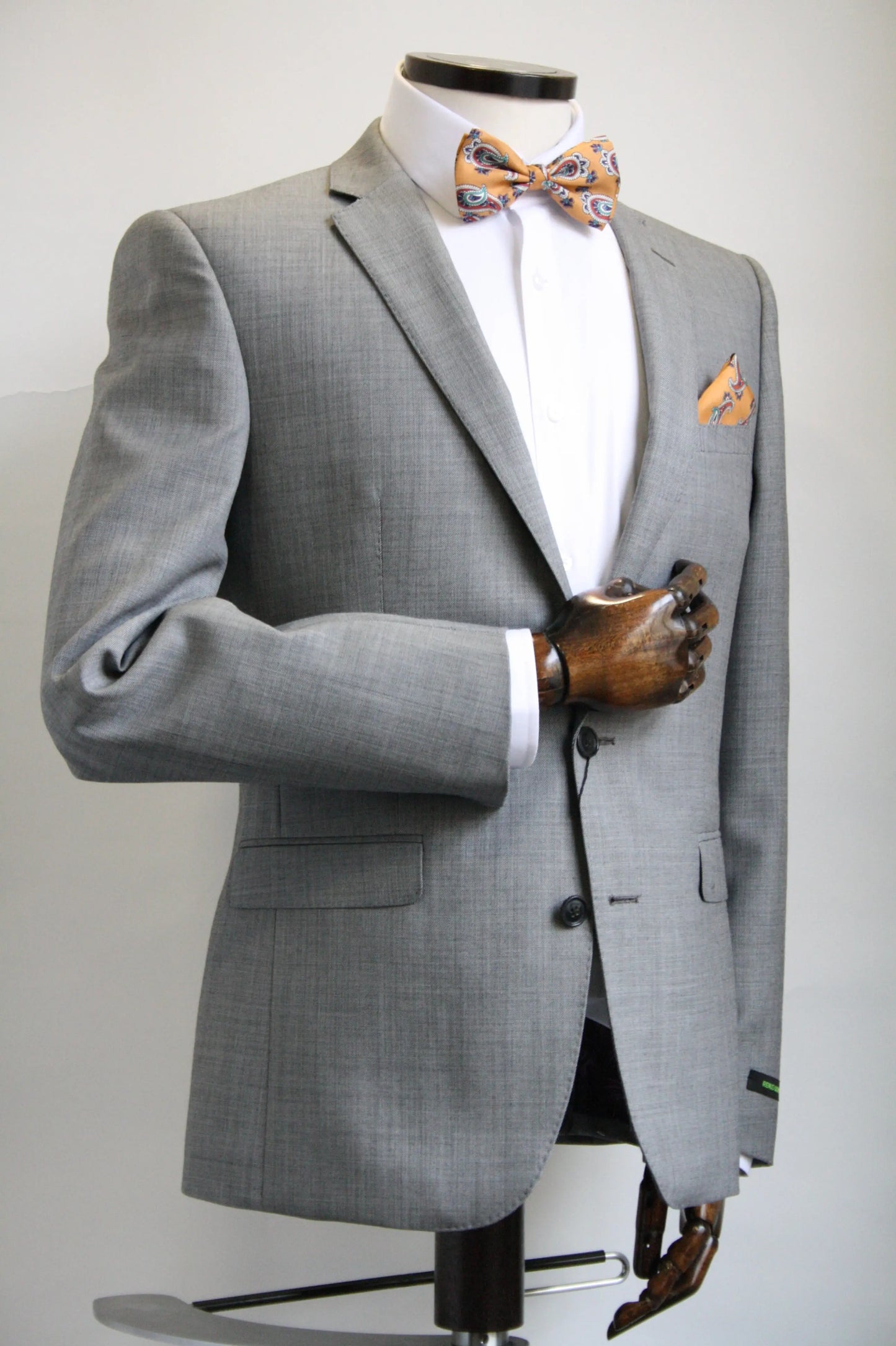 Mustard With Red & White Paisley Pattern Silk Pocket Square Knightsbridge Neckwear