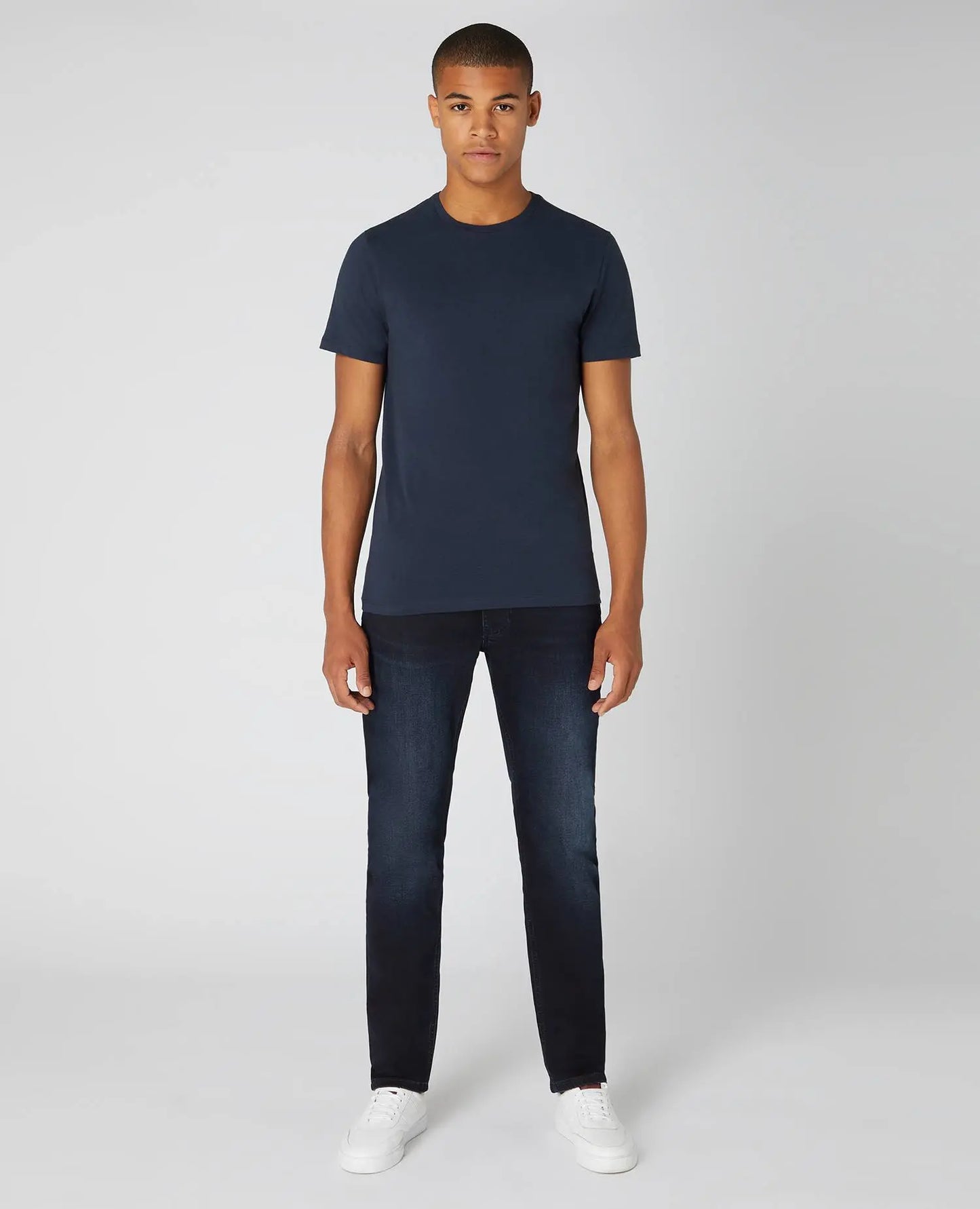 Remus Uomo Navy Crew-Neck T-Shirt From Woven Durham