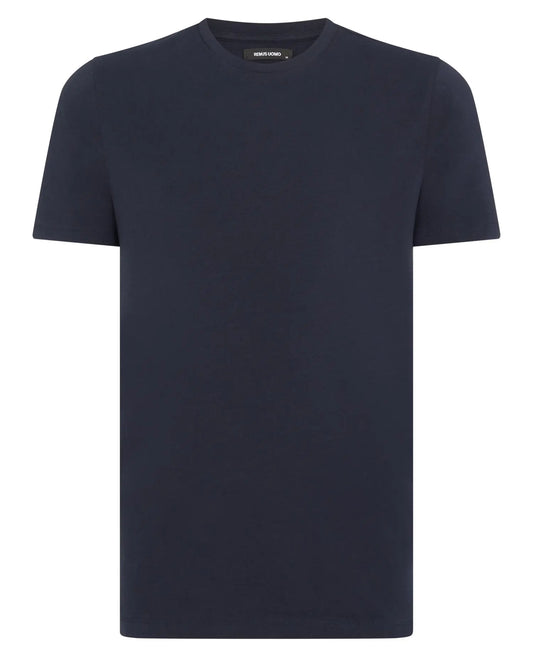Remus Uomo Navy Crew-Neck T-Shirt From Woven Durham