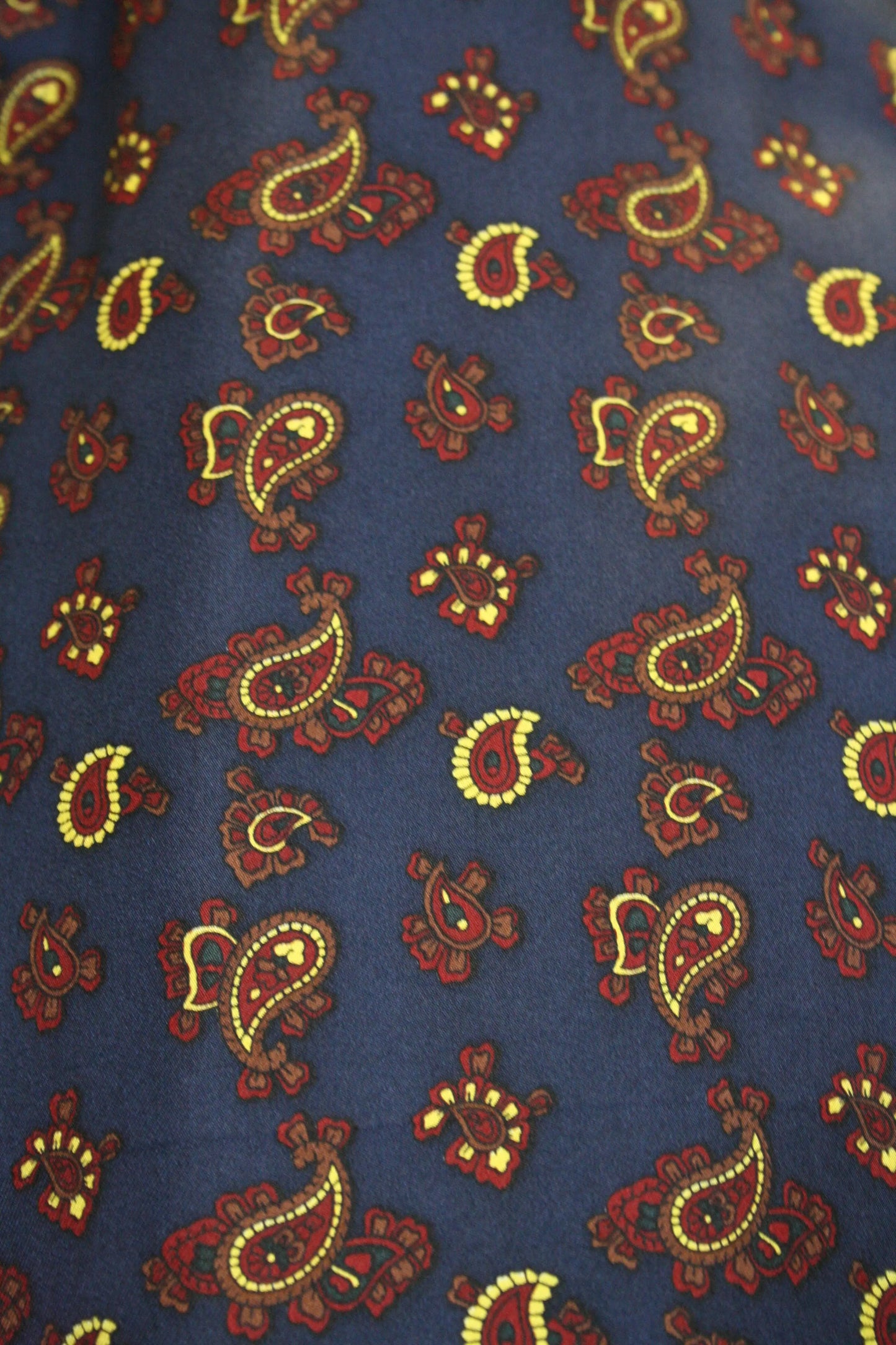 Navy With Gold & Burgundy Paisley Pattern Silk Pocket Square Knightsbridge Neckwear