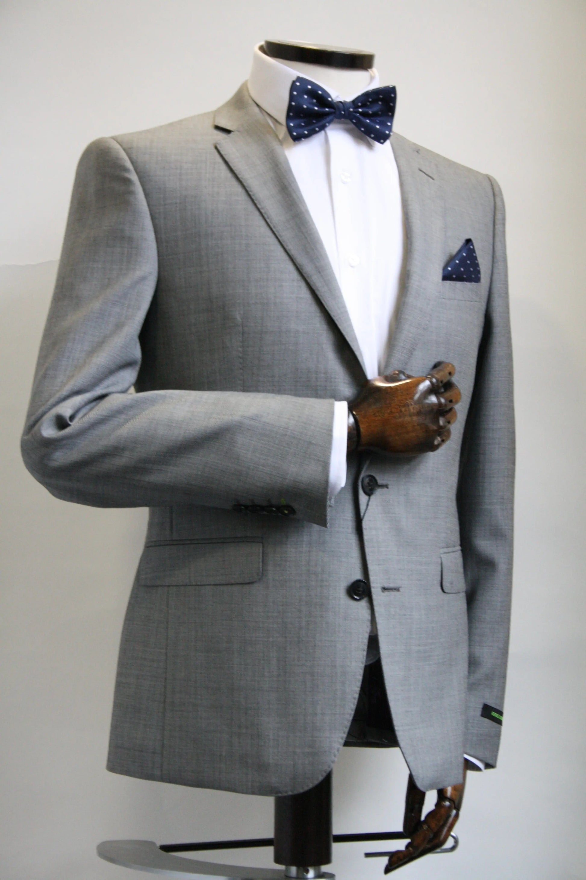 Navy With White Micro Polka Dot Silk Pocket Square Knightsbridge Neckwear