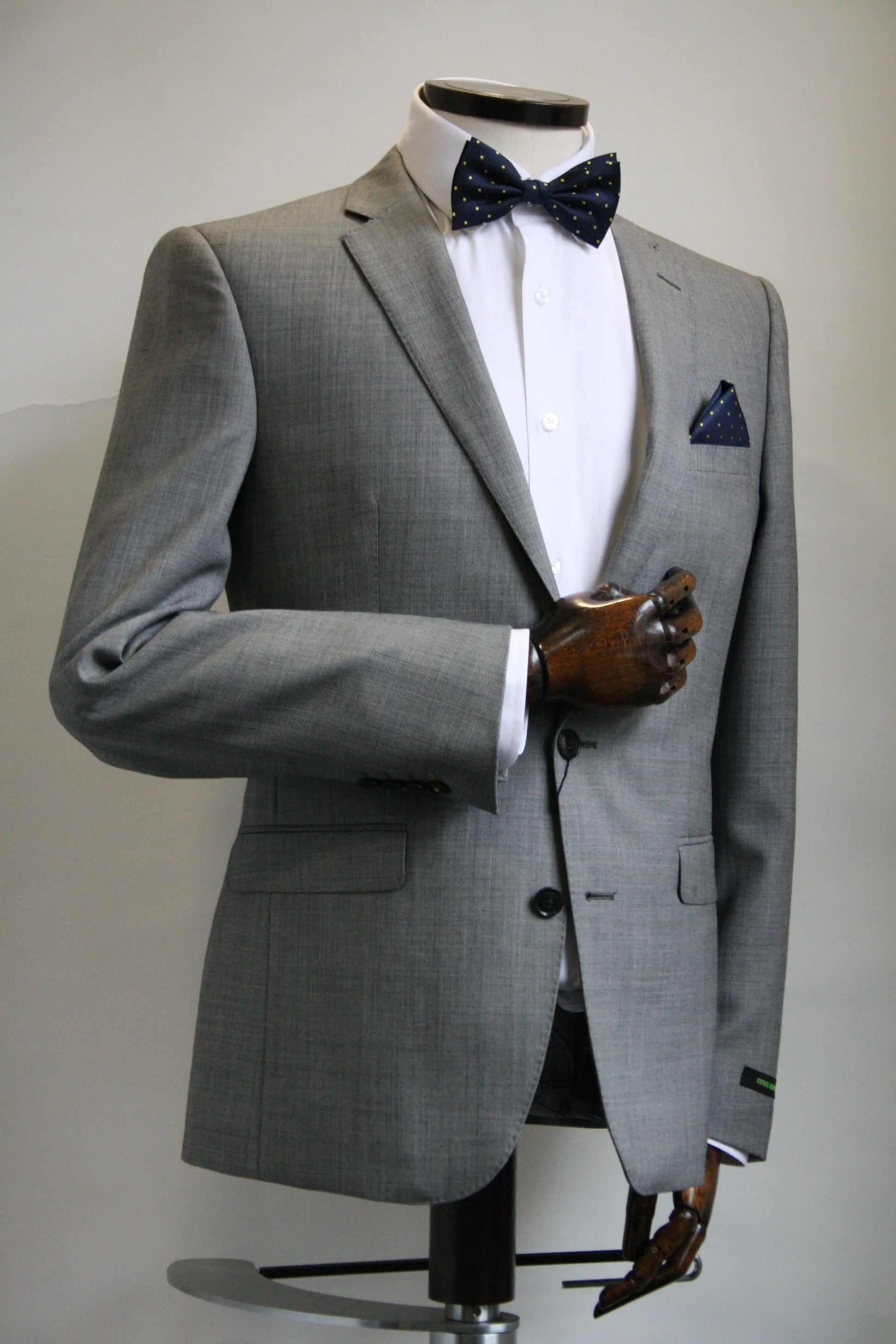 Navy With Yellow Micro Polka Dot Silk Pocket Square Knightsbridge Neckwear