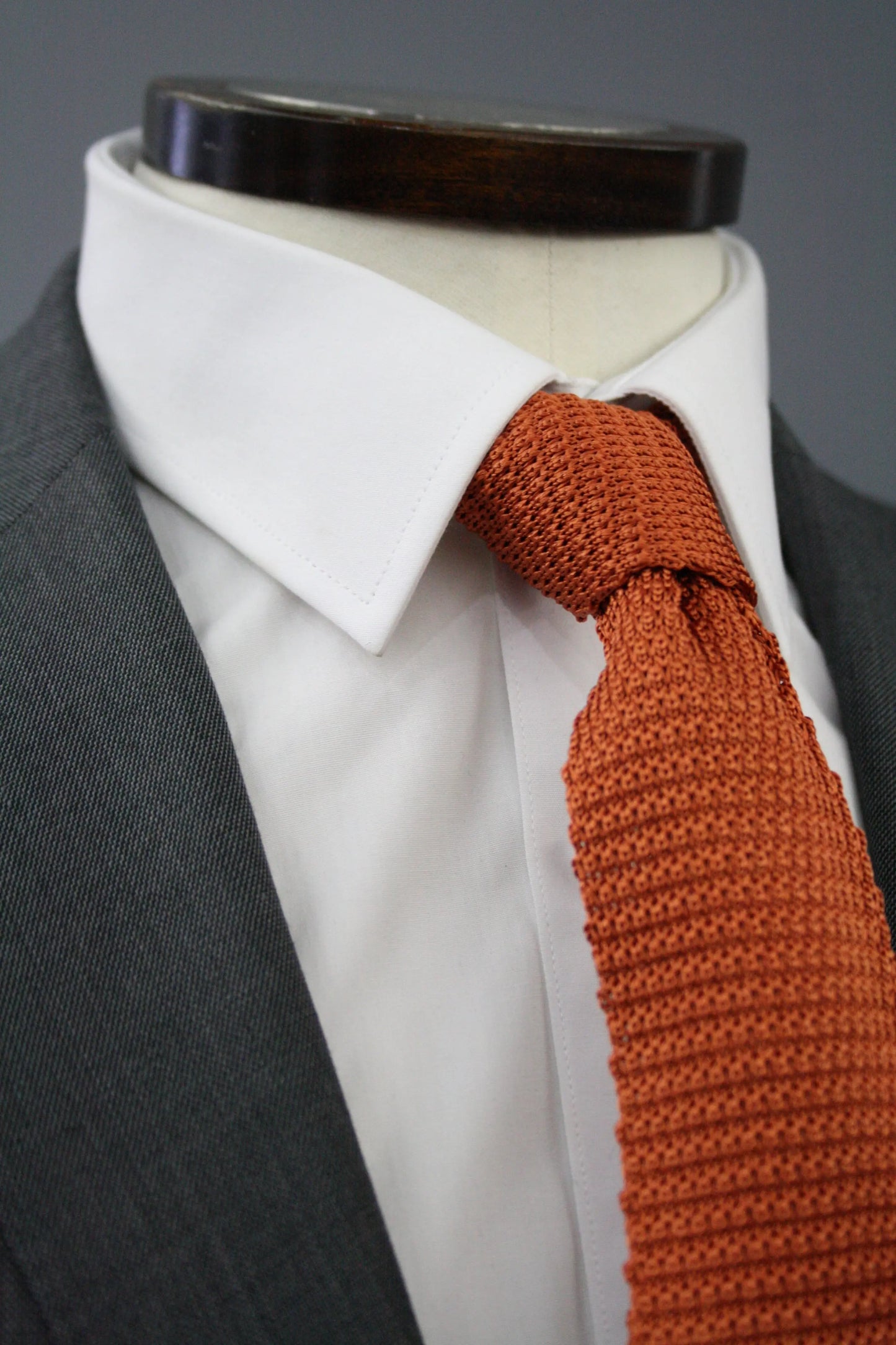 Knightsbridge Neckwear Orange Knitted Silk Tie From Woven Durham