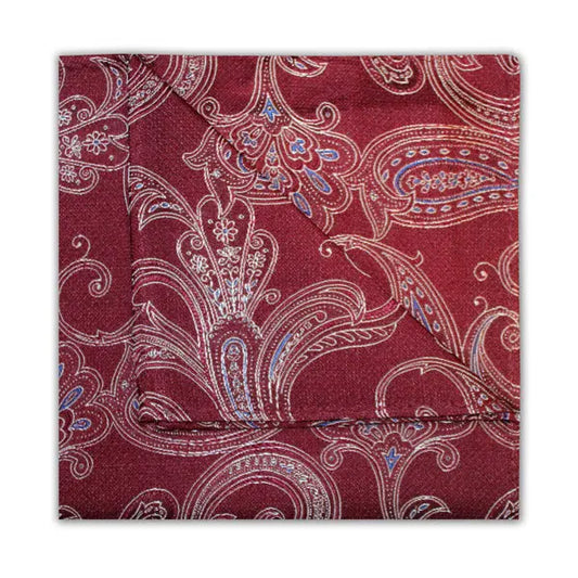 Paisley Silk Pocket Square - Red Knightsbridge Neckwear