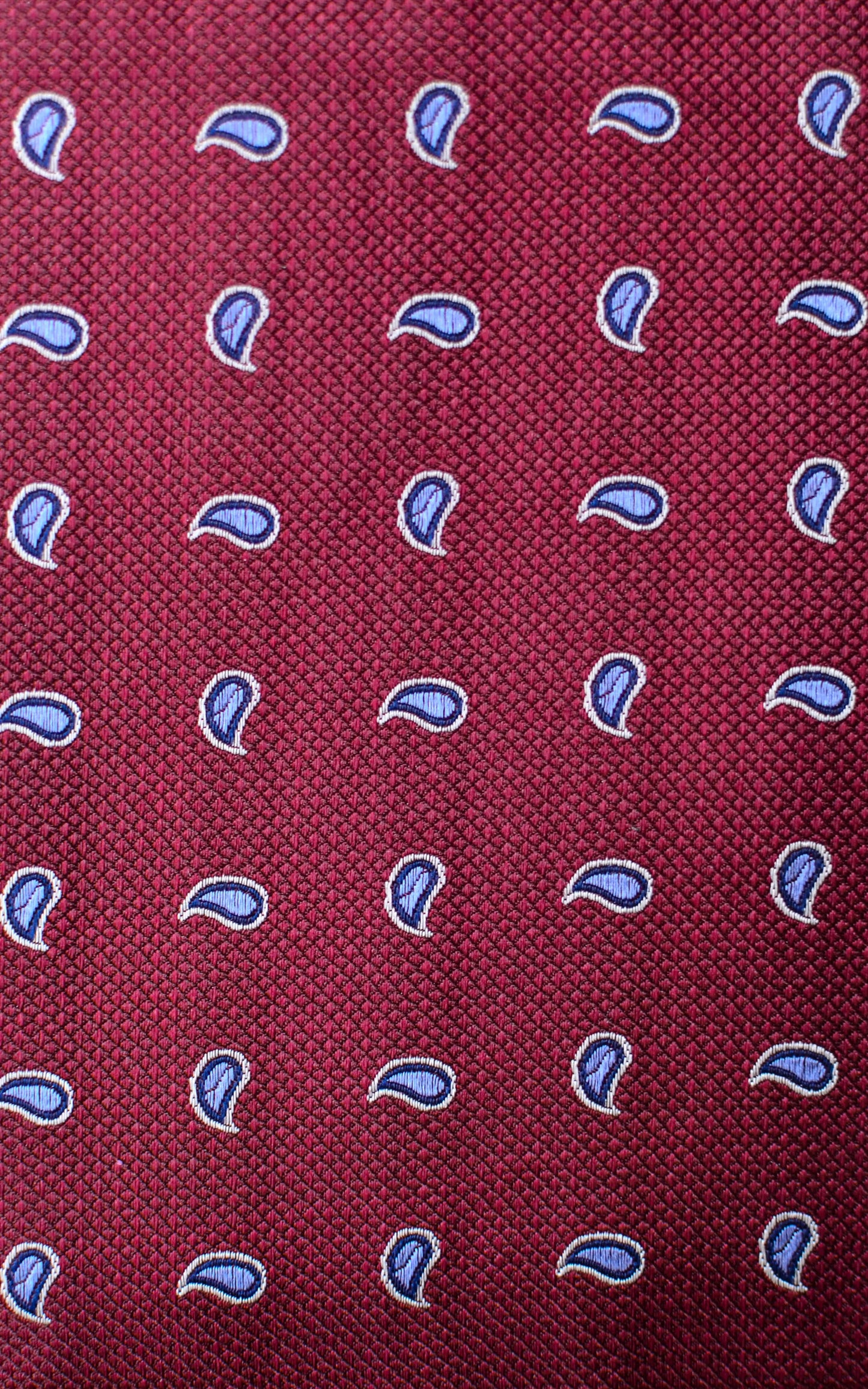 Knightsbridge Neckwear Paisley Silk Tie - Burgundy / Blue From Woven Durham