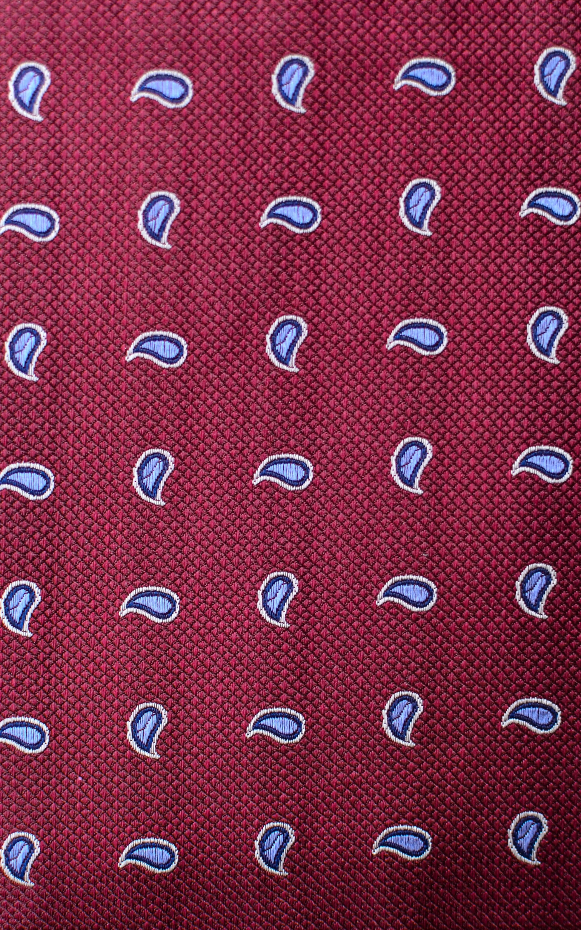 Knightsbridge Neckwear Paisley Silk Tie - Burgundy / Blue From Woven Durham