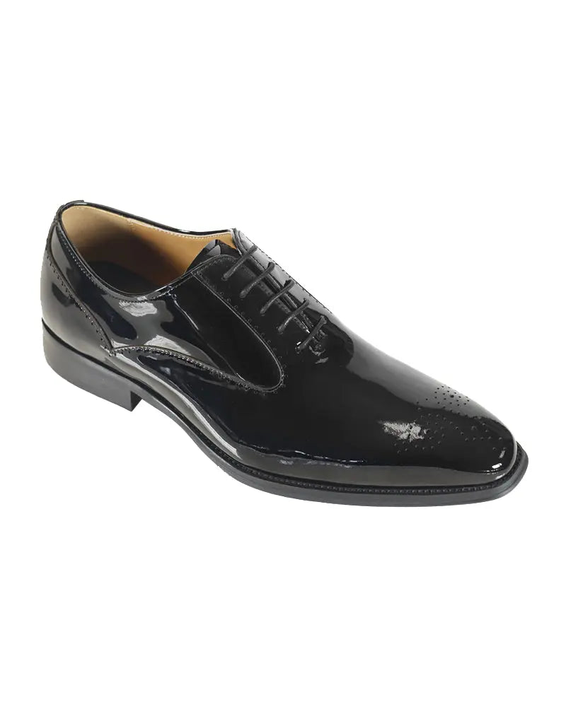 Buy Azor Ricardo Semi Brogue Derby Shoes - Black | Oxford Shoess at Woven Durham