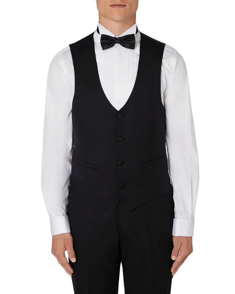 Buy Remus Uomo Rocco Dinner Suit Tuxedo Waistcoat - Black | Suit Waistcoatss at Woven Durham