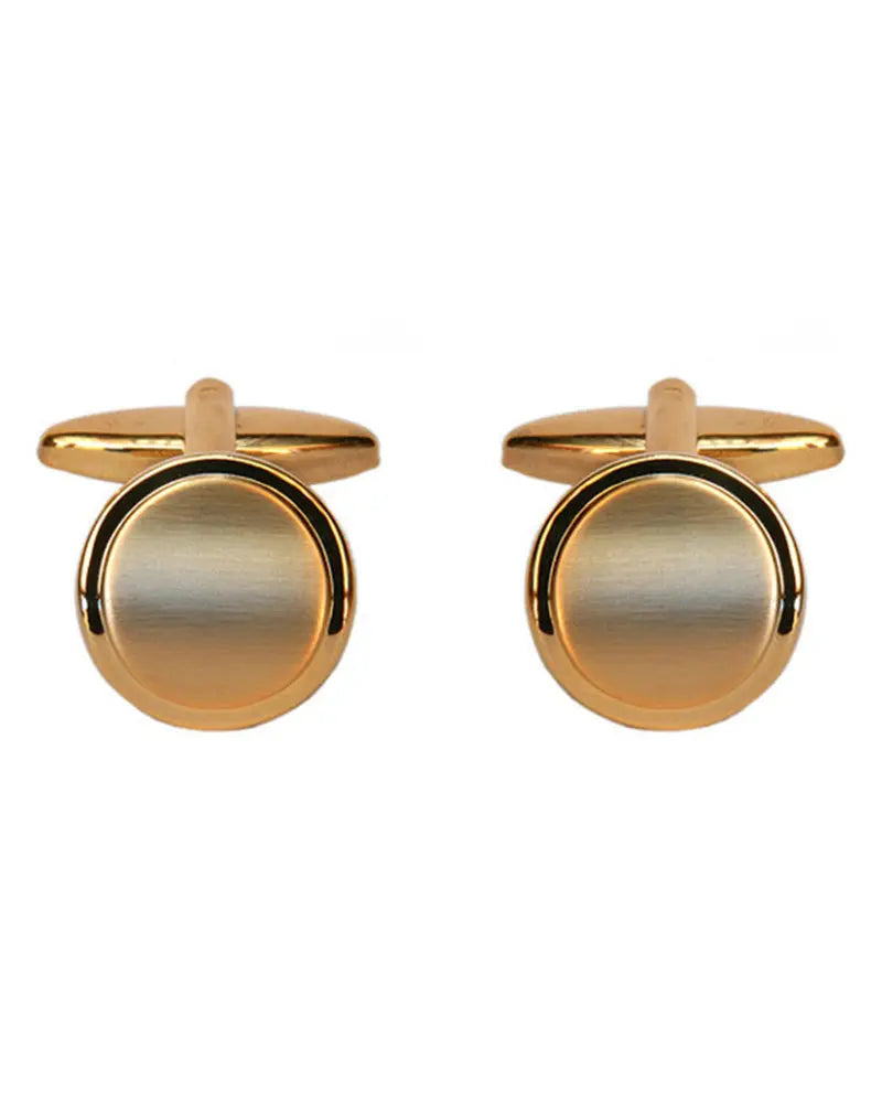 Round Cufflinks - Brushed Gold Dalaco
