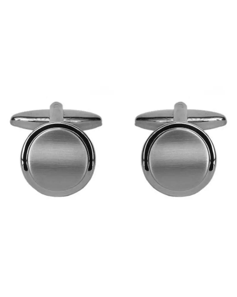 Round Cufflinks - Brushed Silver Dalaco