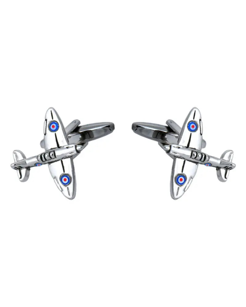 Spitfire Aircraft Cufflinks - Silver Dalaco
