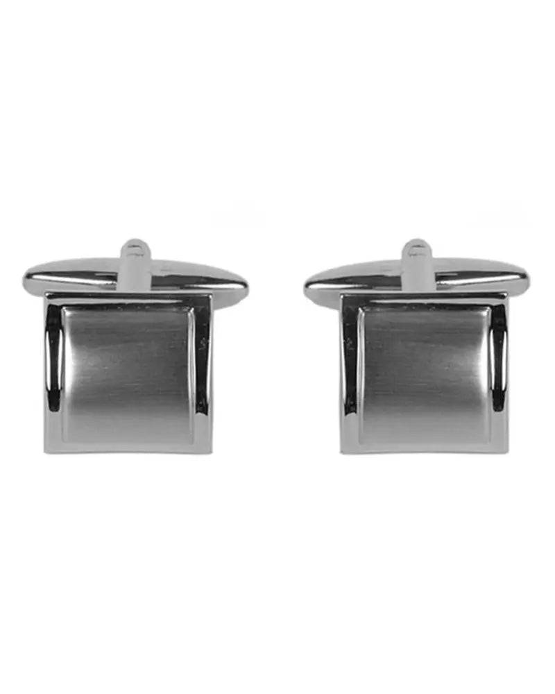 Square Cufflinks - Brushed Silver Dalaco