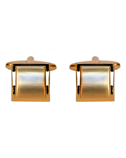 Square Curved Cufflinks - Brushed Gold Dalaco