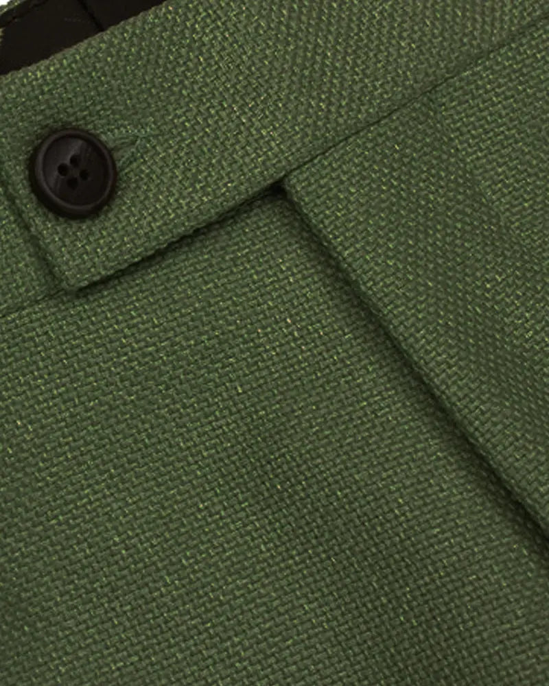 Fratelli Textured Suit Trouser - Green From Woven Durham
