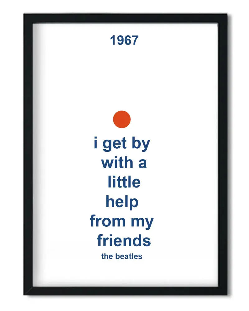 The Beatles A Little Help From My Friends Retro Art Print FanClub