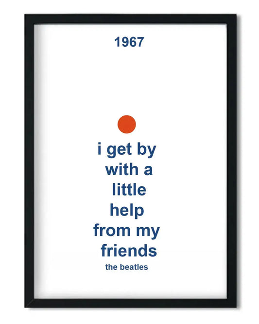 The Beatles A Little Help From My Friends Retro Art Print FanClub