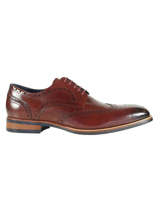 Buy Azor Venezia Burgundy Brogues | Brogue Shoess at Woven Durham