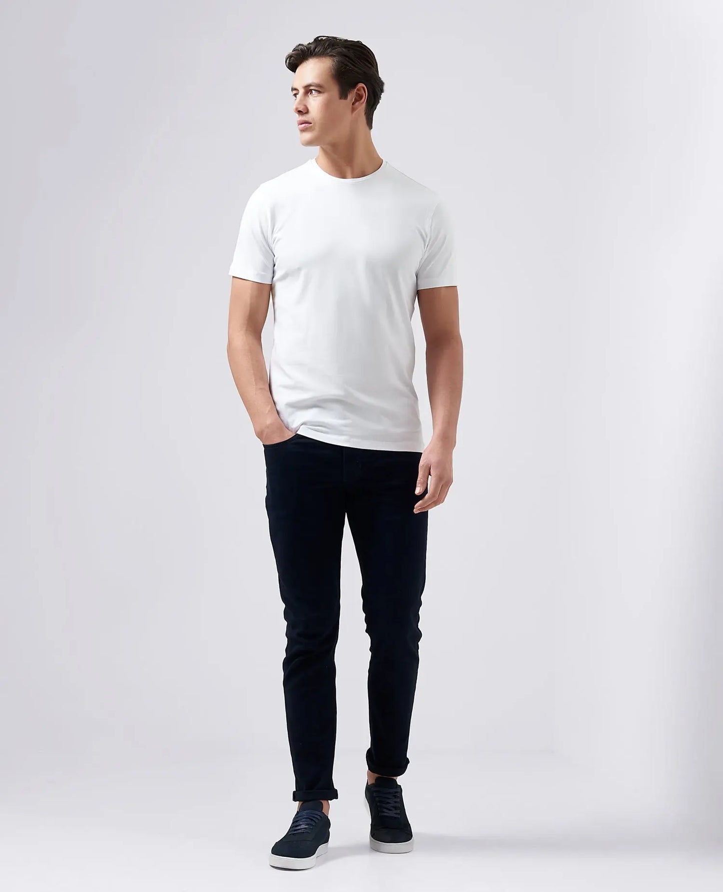 Remus Uomo White Crew-Neck T-Shirt From Woven Durham