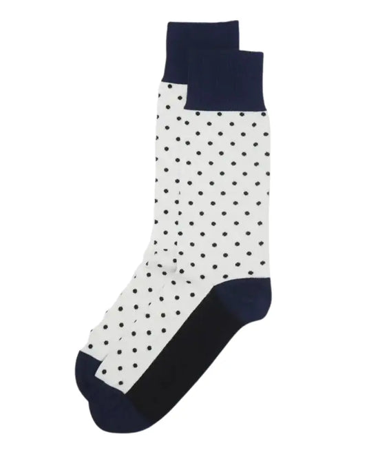 Buy Peper Harow White Pin Polka Socks | Sockss at Woven Durham